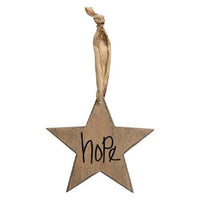 3 Set Joy Love Hope Primitive Star Ornaments - The Fox Decor