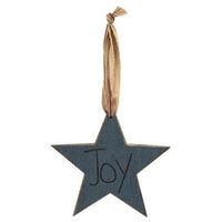 3 Set Joy Love Hope Primitive Star Ornaments - The Fox Decor