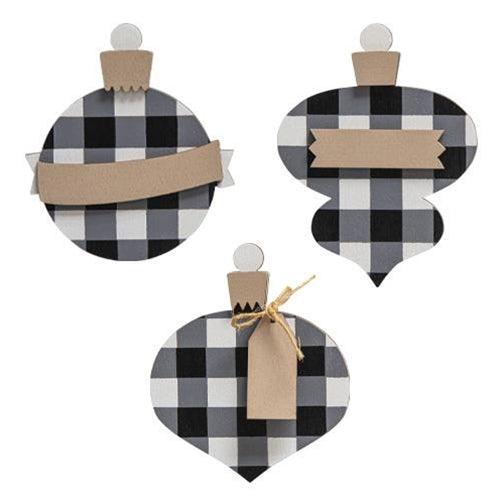 Buffalo Check Traditional Customizable Clip Ornament 3 Asstd - The Fox Decor