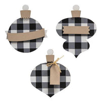 Buffalo Check Traditional Customizable Clip Ornament 3 Asstd - The Fox Decor