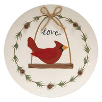 Peace & Love Cardinal Plate 2 Asstd - The Fox Decor