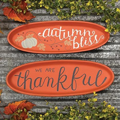 We Are Thankful Oval Tray - The Fox Decor