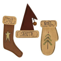 Thumbnail for 3 Set Primitive Wooden Christmas Magnets - The Fox Decor