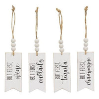 But First Beaded Drink Tag 4 Asstd - The Fox Decor