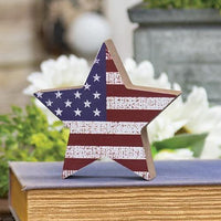 USA Flag Chunky Wooden Star - The Fox Decor