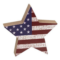 USA Flag Chunky Wooden Star - The Fox Decor