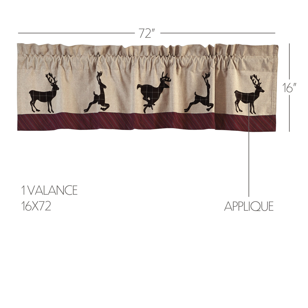 Wyatt Deer Valance Curtain 16x72