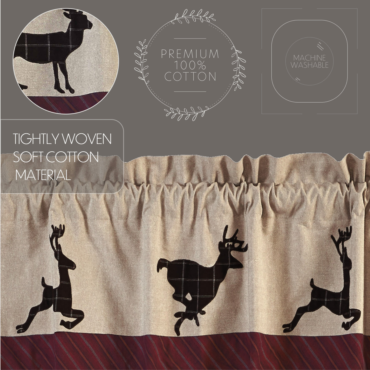 Wyatt Deer Valance Curtain 16x72