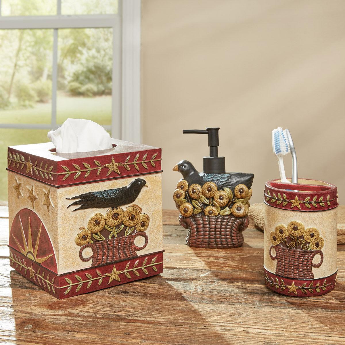 Folk Crow Bath Toothbrush Hold Set of 8 Park Designs - The Fox Decor