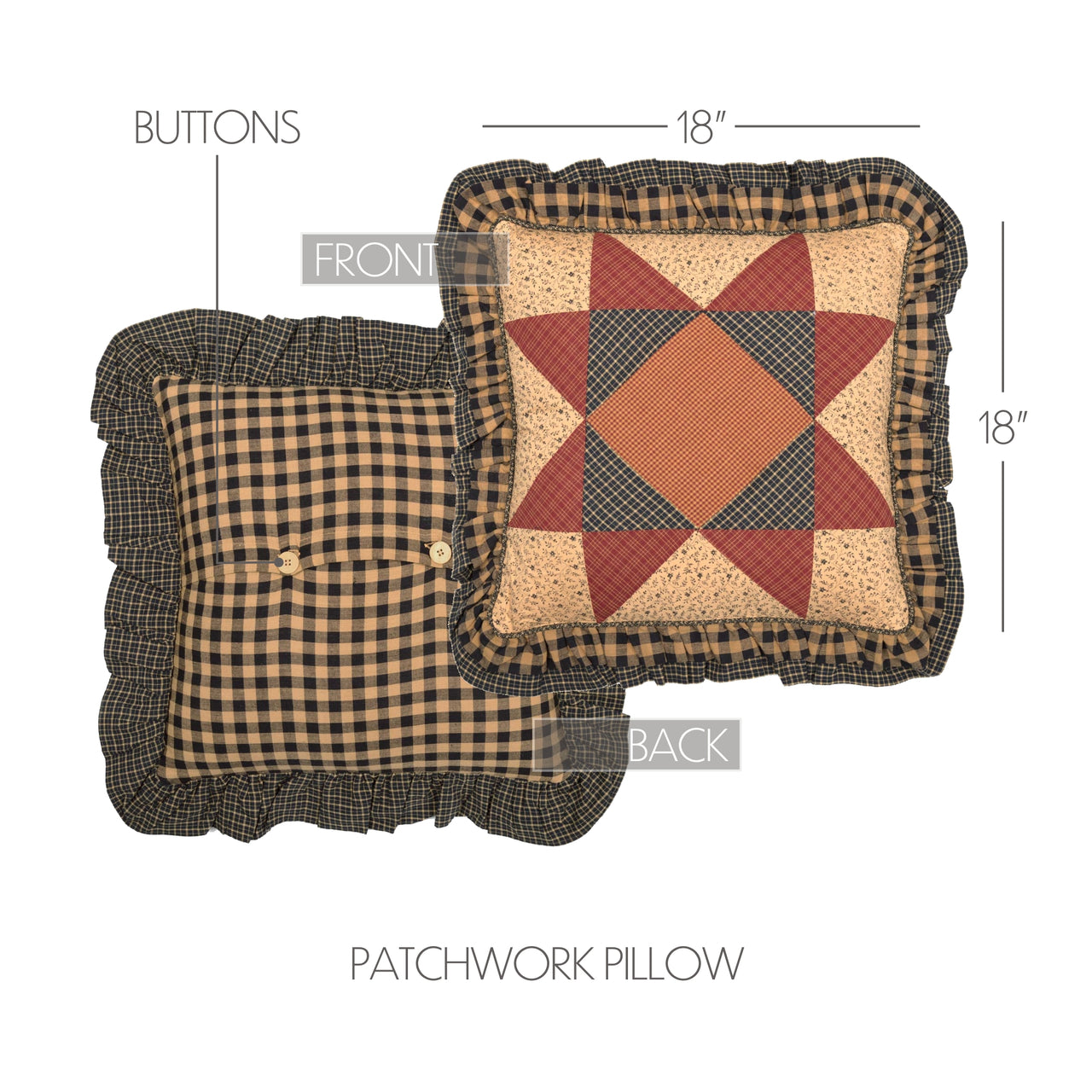 Maisie Patchwork Pillow 18x18 VHC Brands