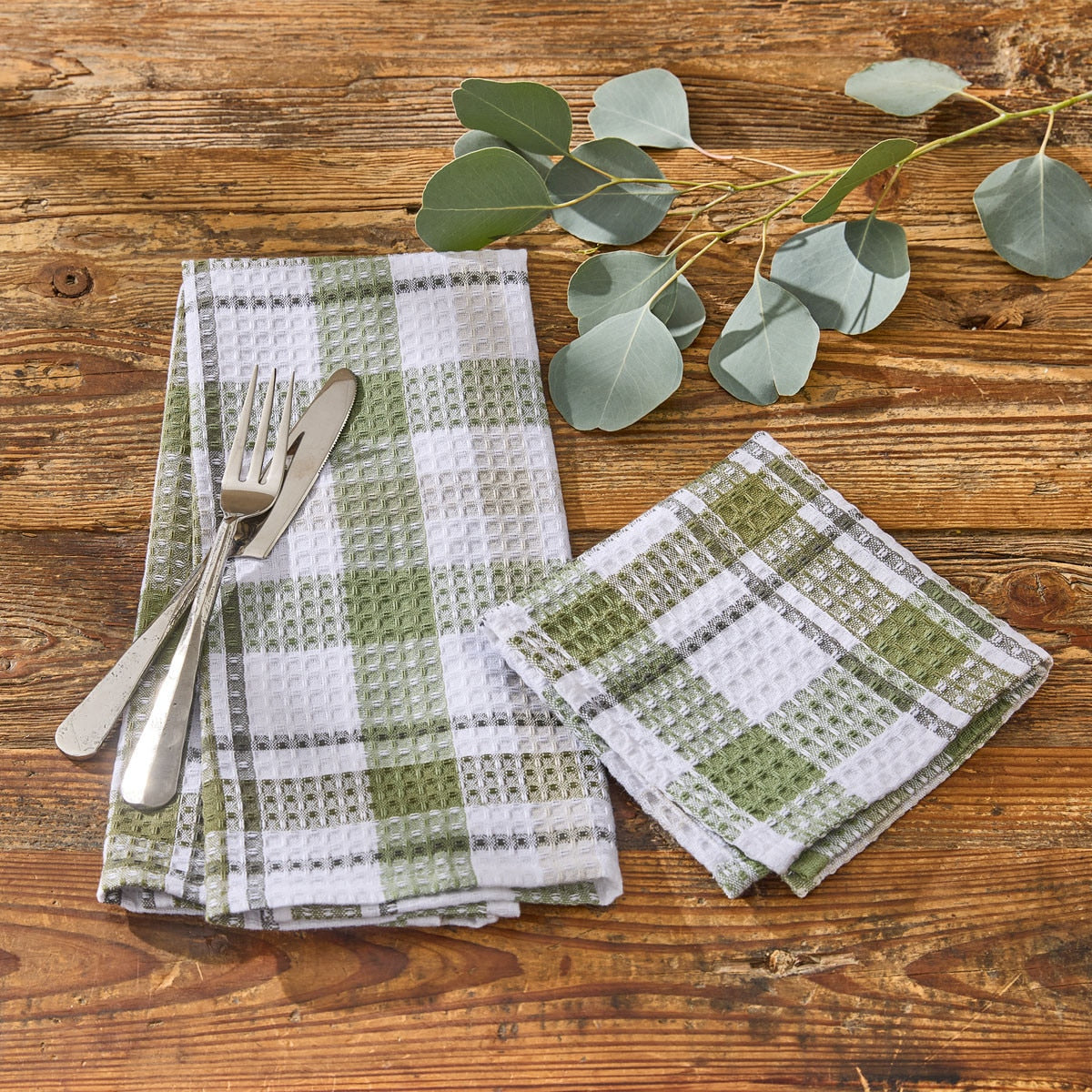 Hayes Plaid Waffle Dishtowels - Set of 2 Park Designs