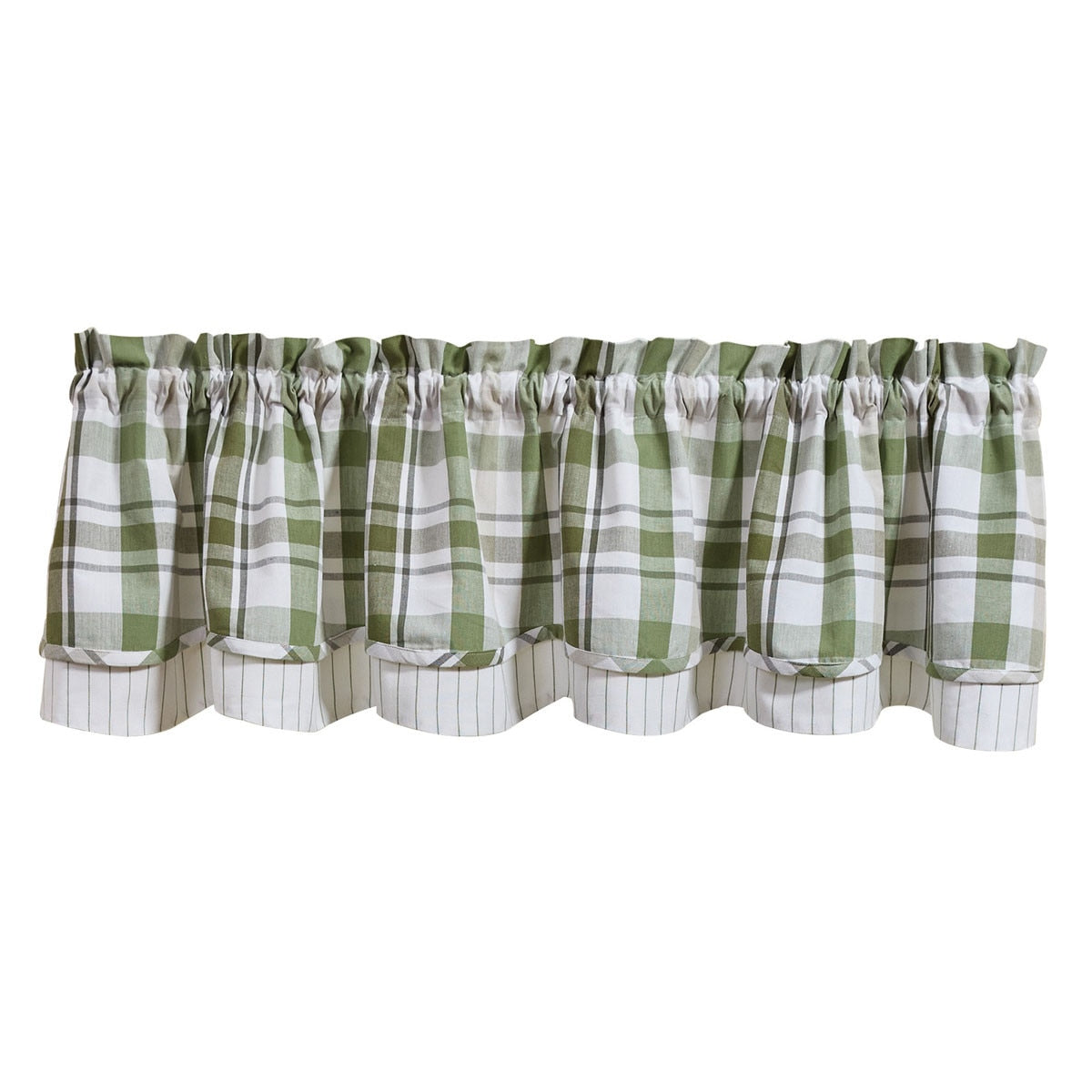 Hayes Plaid Lined Layered Valance - 72x16 Park Designs