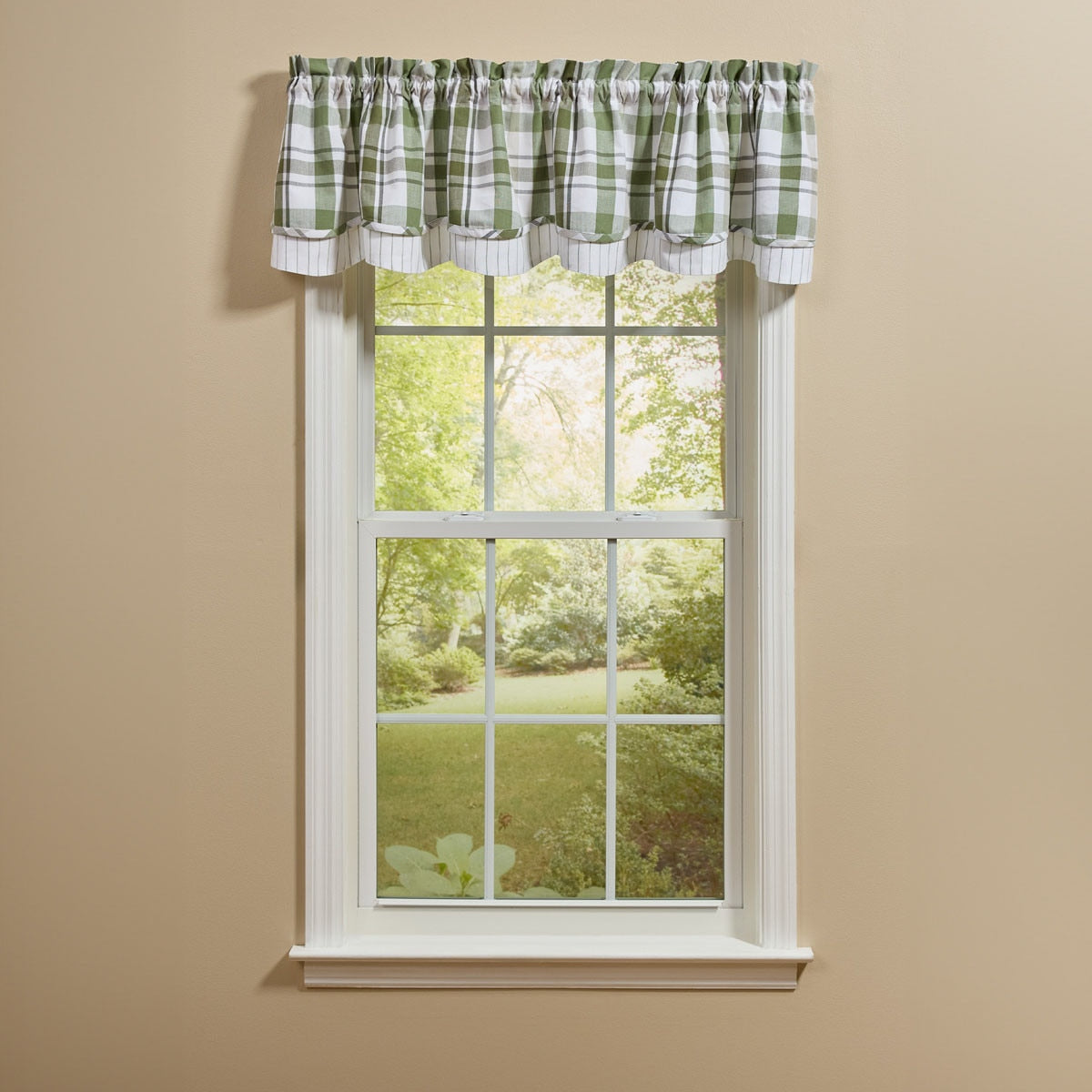 Hayes Plaid Lined Layered Valance - 72x16 Park Designs