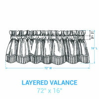 Hayes Plaid Lined Layered Valance - 72x16 Park Designs