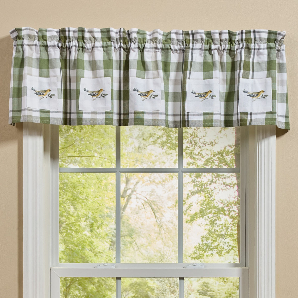 Hayes Plaid Lined Patch Valance - 60x14 Park Designs