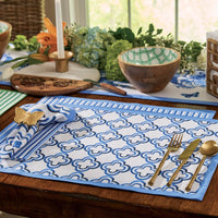 Patricia Heaton Home Geo Printed Stripe Napkin Blue Set of 12 Park Designs - The Fox Decor
