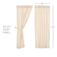 Annie Buffalo Tan Check Short Panel Curtain Set of 2 63
