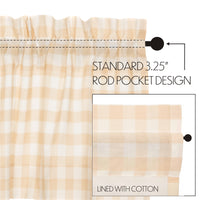 Annie Buffalo Tan Check Short Panel Curtain Set of 2 63