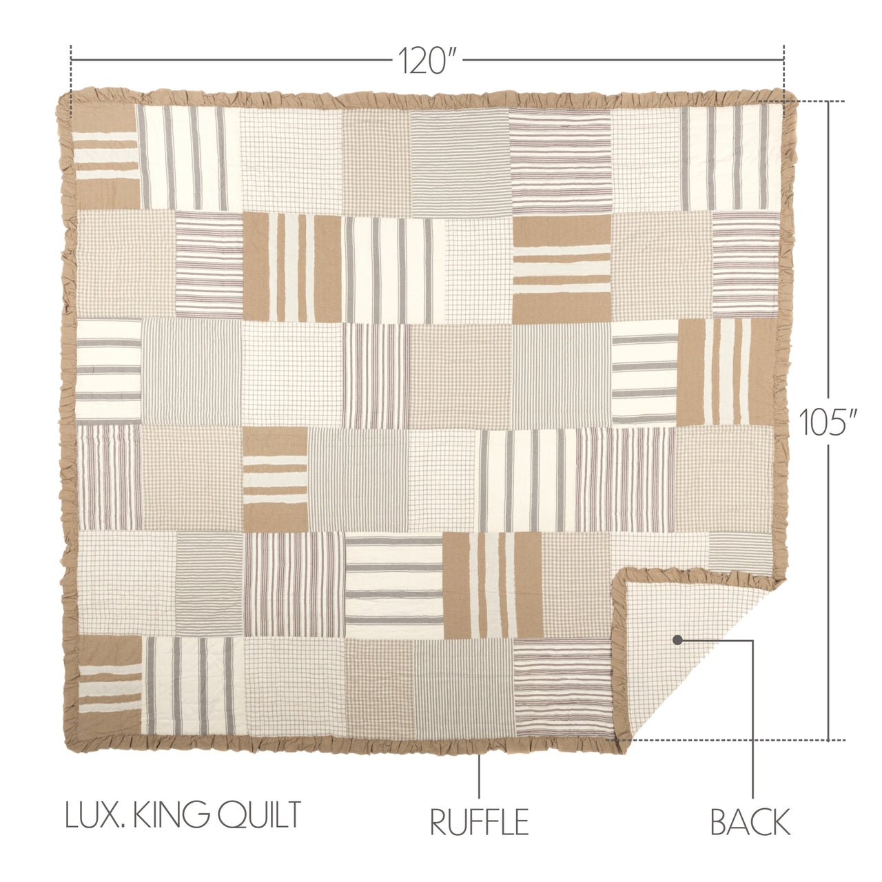 Grace Luxury King Quilt 120Wx105L VHC Brands