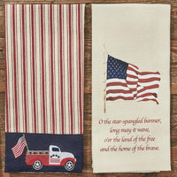 Star Spangled Truck Embroidered Dishtowel Set of 2 Park Designs - The Fox Decor