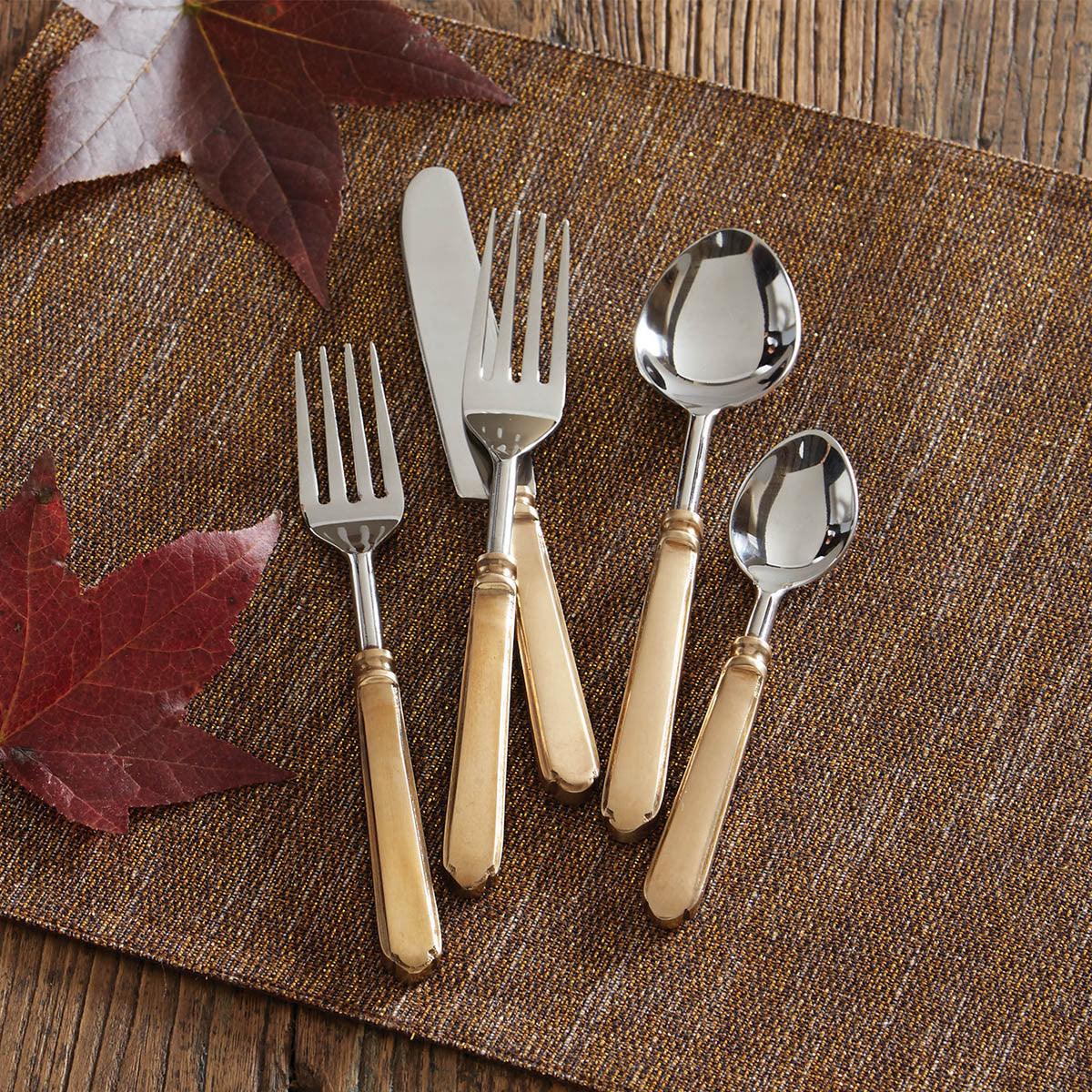 Antique Gold Flatware Fork Set of 8 Park Designs - The Fox Decor