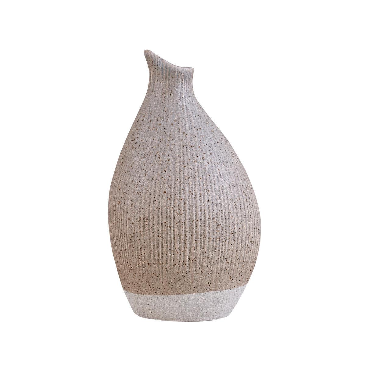 Organic Ribbed Vase Stone Tall Park Designs - The Fox Decor
