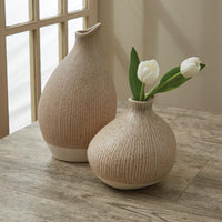 Organic Ribbed Vase Stone Tall Park Designs - The Fox Decor