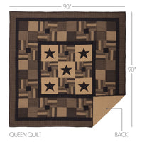 Thumbnail for Black Check Star Queen Quilt 90Wx90L