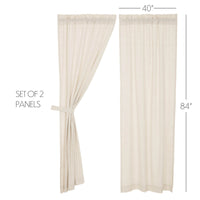 Simple Life Flax Natural Panel Curtain Set of 2 84x40