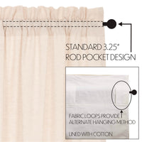 Simple Life Flax Natural Panel Curtain Set of 2 84x40