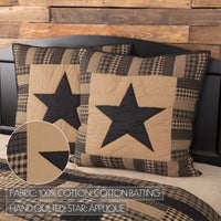 Black Check Star Quilted Euro Sham 26x26 VHC Brands