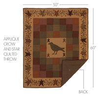 Heritage Farms Applique Crow and Star Quilted Throw 60x50 VHC Brands