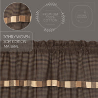 Kettle Grove Short Panel Curtain with Attached Valance Block Border Set of 2 36