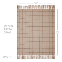 Connell Burgundy Windowpane Woven Throw 50