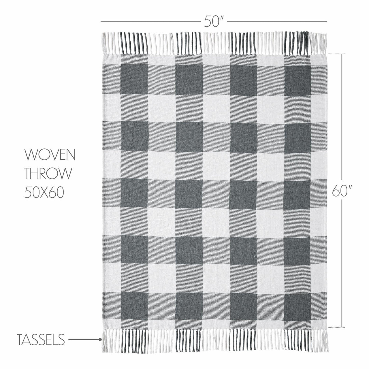 Annie Buffalo Check Grey Woven Throw 50x60 - The Fox Decor