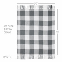 Annie Buffalo Check Grey Woven Throw 50x60 - The Fox Decor