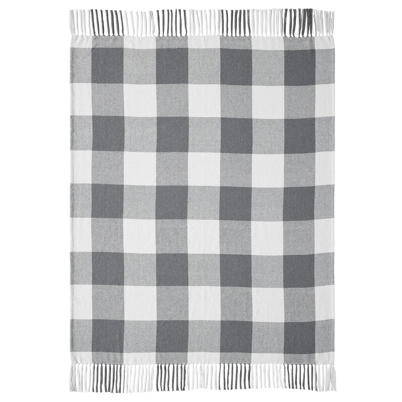 Annie Buffalo Check Grey Woven Throw 50x60 - The Fox Decor