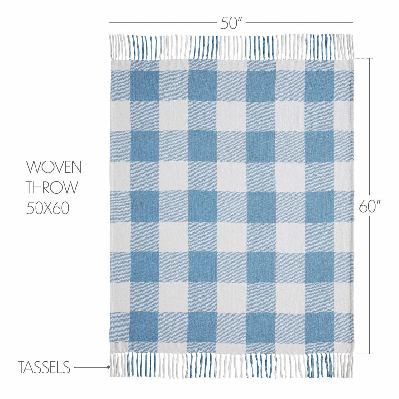 Annie Buffalo Check Blue Woven Throw 50x60 - The Fox Decor