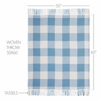Annie Buffalo Check Blue Woven Throw 50x60 - The Fox Decor