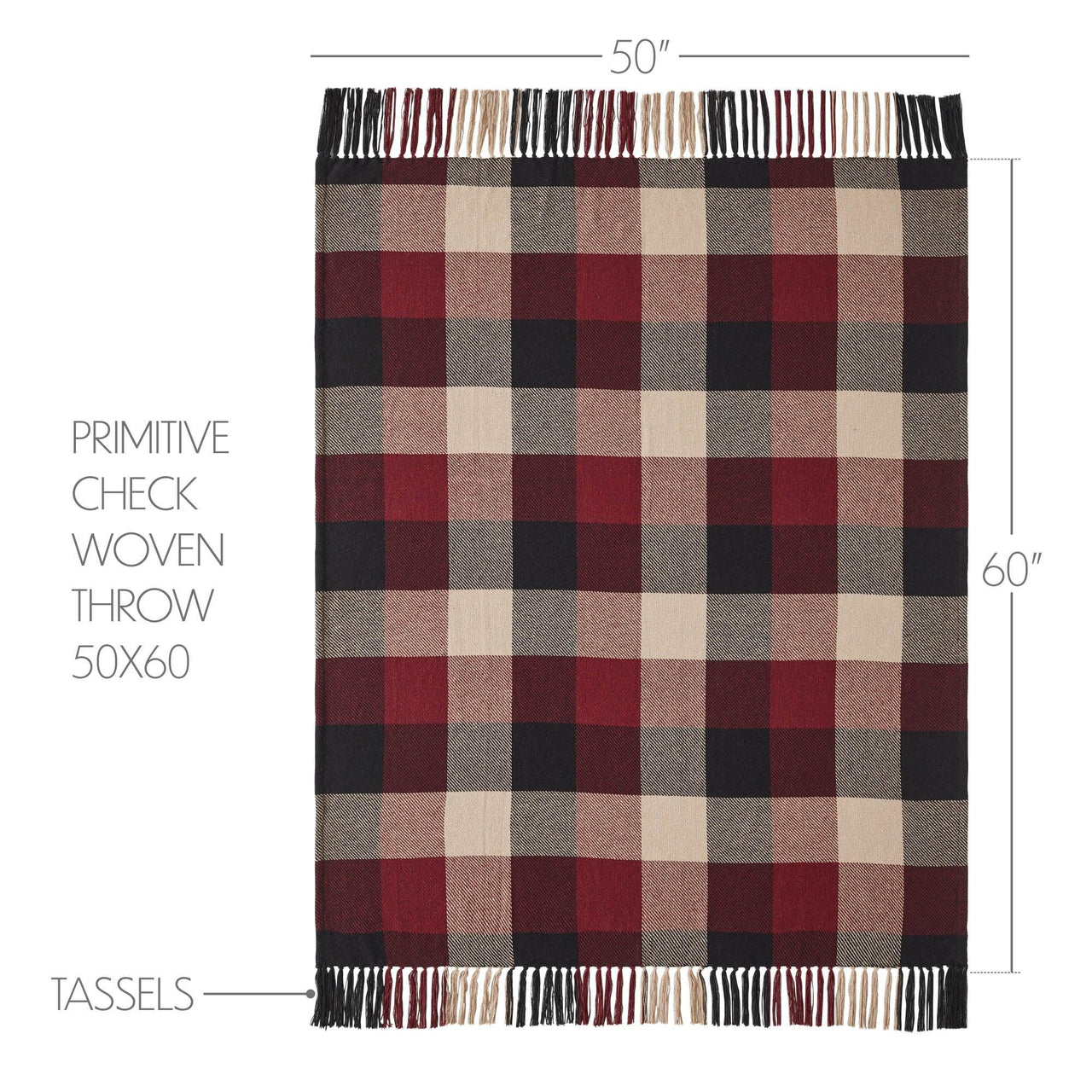 Heritage Farms Primitive Check Woven Throw 50x60 - The Fox Decor