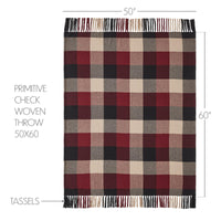 Heritage Farms Primitive Check Woven Throw 50x60 - The Fox Decor