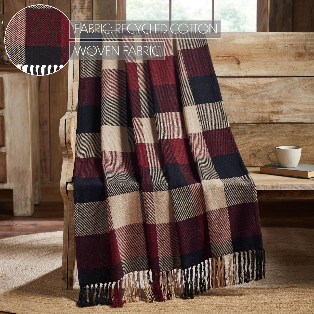 Heritage Farms Primitive Check Woven Throw 50x60 - The Fox Decor