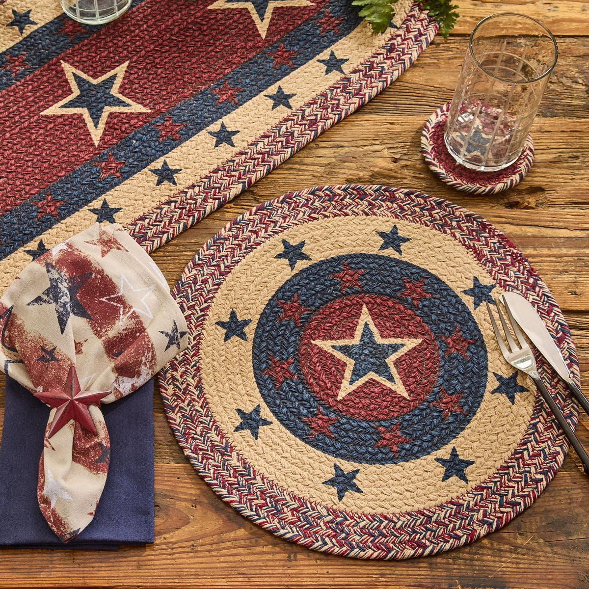 American Star Print Braided Placemat - Set of 6 Park Designs