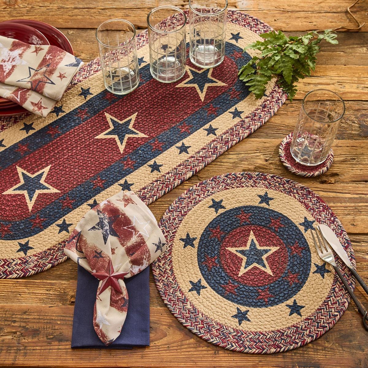 American Star Print Braided Placemat - Set of 6 Park Designs