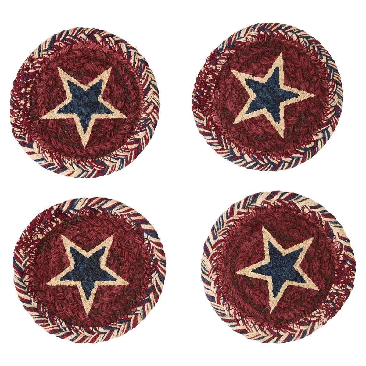 American Star Print Braided Coasters Set of 8 - Park Designs