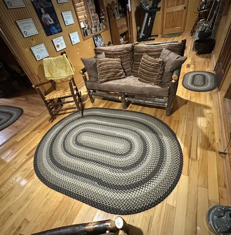 840 Dark Chocolate Brown Basket Weave Braided Rugs Oval/Round