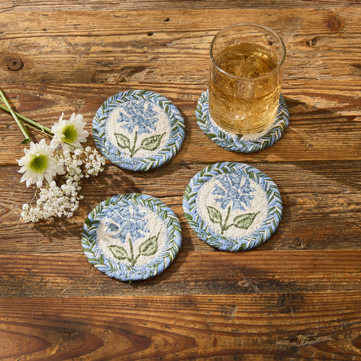 Emmaline Braided Coasters - 4" Set of 8 Park Designs