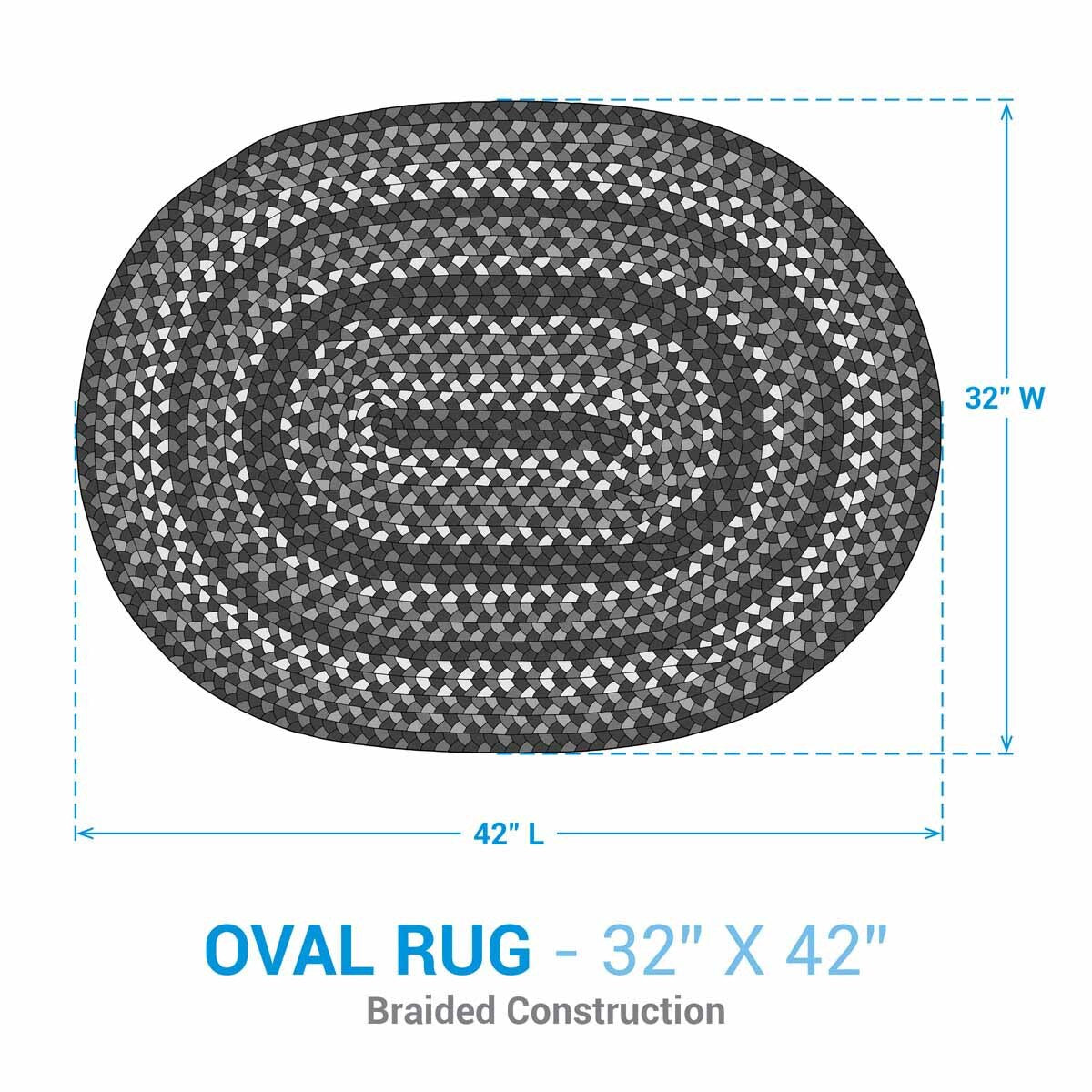 Emmaline Braided Rug - Oval 32x42 Park Designs