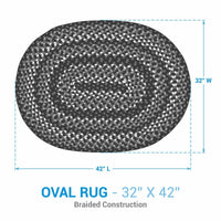 Emmaline Braided Rug - Oval 32x42 Park Designs
