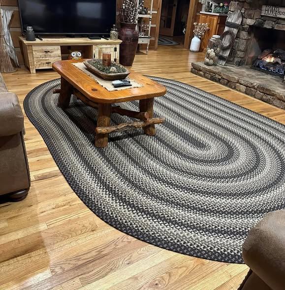 840 Dark Chocolate Brown Basket Weave Braided Rugs Oval/Round